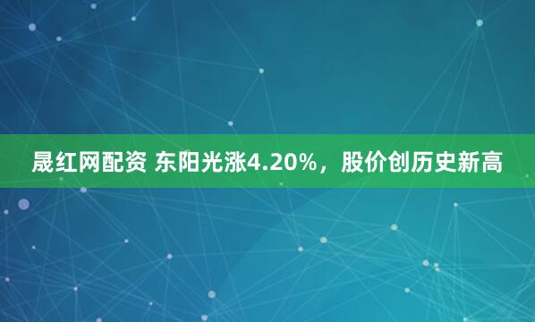晟红网配资 东阳光涨4.20%，股价创历史新高