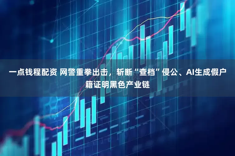 一点钱程配资 网警重拳出击，斩断“查档”侵公、AI生成假户籍证明黑色产业链